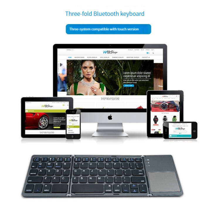 Tastiera Bluetooth a tre pieghe