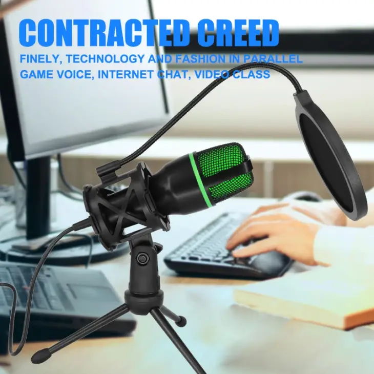 Microfono a condensatore USB professionale per PC, laptop, streaming, videogiochi, YouTube, podcast e voci - Immagine di 3