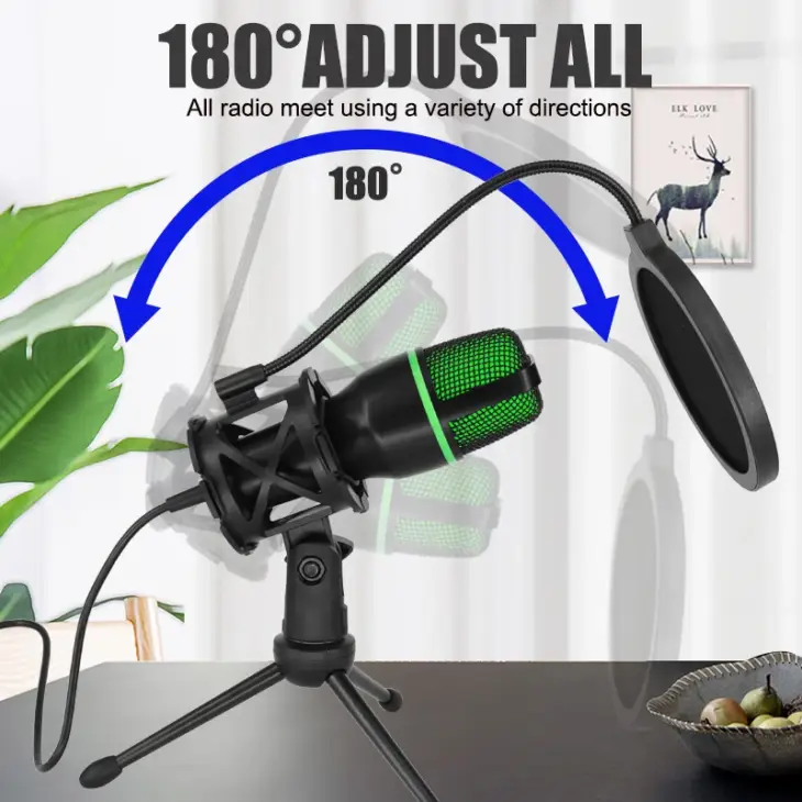 Microfono a condensatore USB professionale per PC, laptop, streaming, videogiochi, YouTube, podcast e voci - Immagine di 4